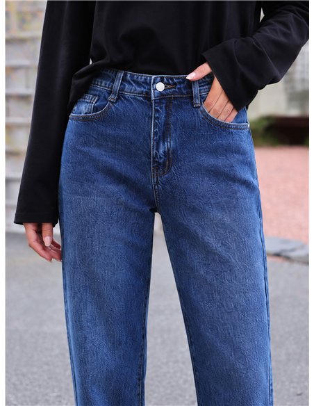 jeans blu a gamba larga