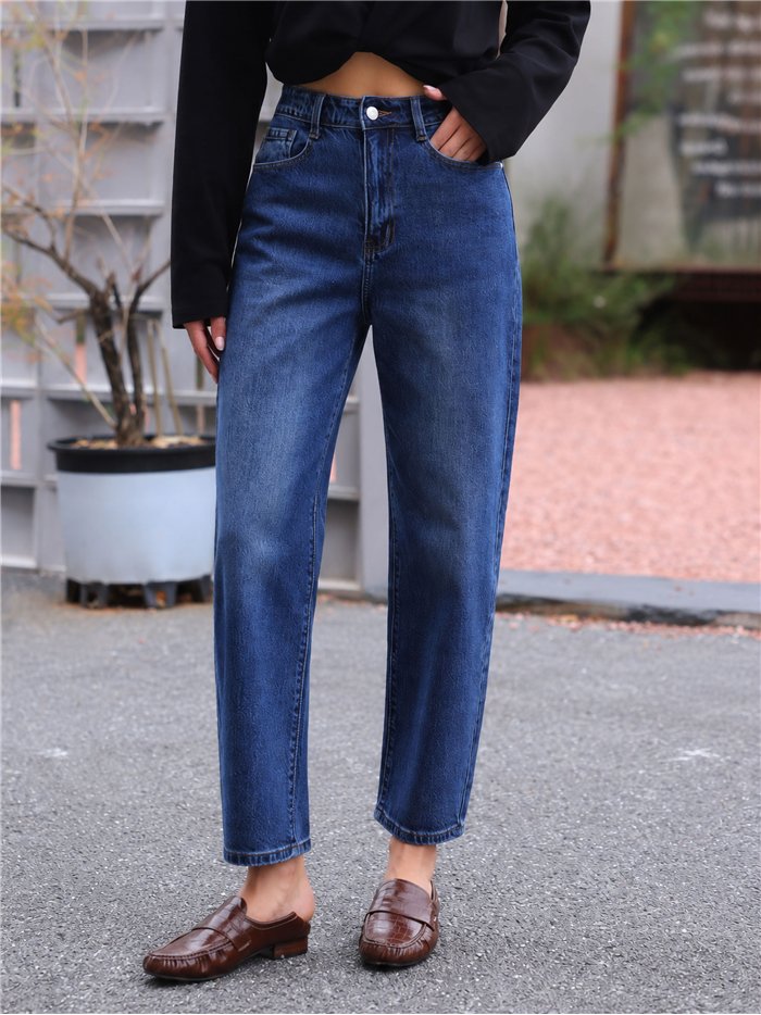 Jeans blu a palloncino