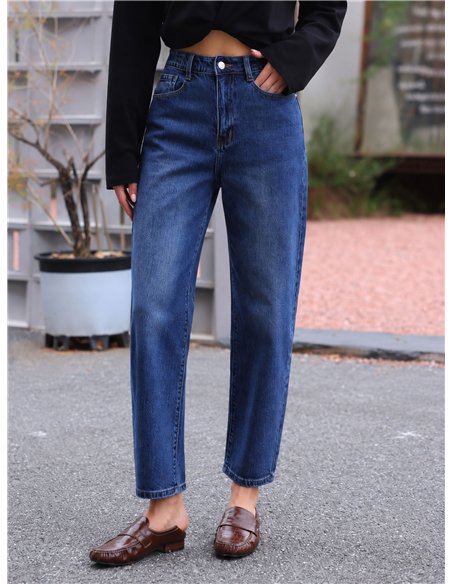 Jeans blu a palloncino