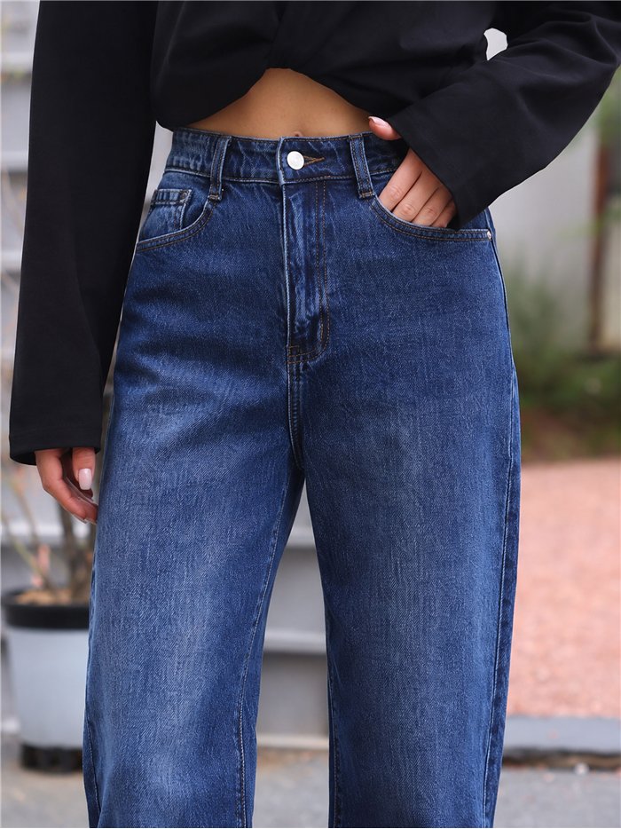 Jeans blu a palloncino