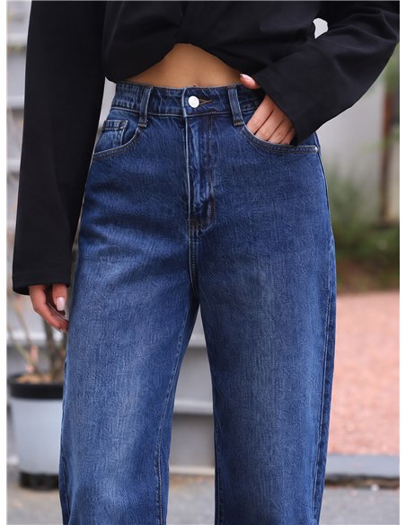 Jeans blu a palloncino