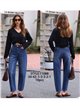 Jeans blu a palloncino