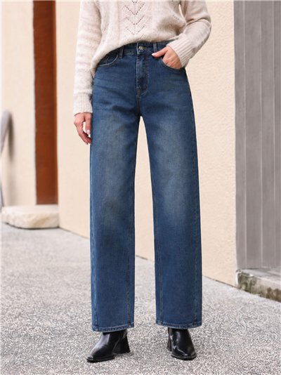Washed balloon fit jeans