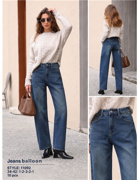 Jeans effetto lavaggio a palloncino