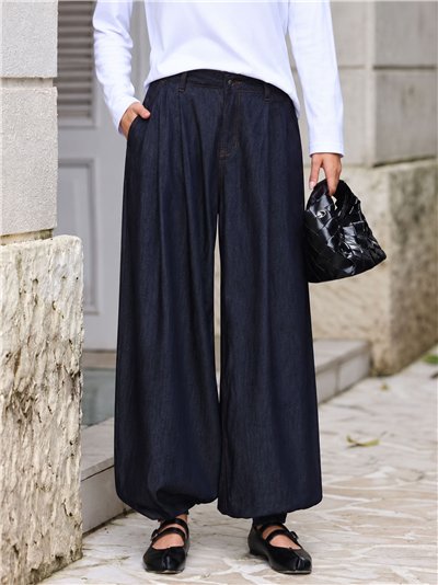 Dark denim balloon fit jeans