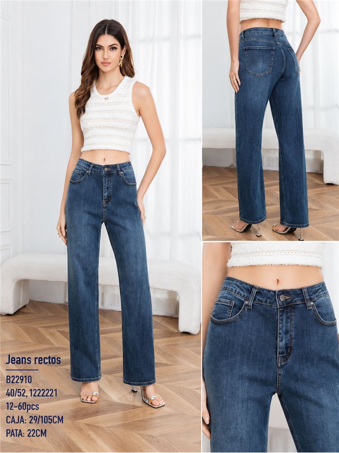 Jeans a vita alta e gamba dritta