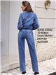 Jeans a gamba dritta con stelle borchiate