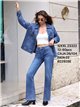 Jeans a gamba dritta con stelle borchiate