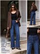 Jeans a gamba larga con borchie laterali