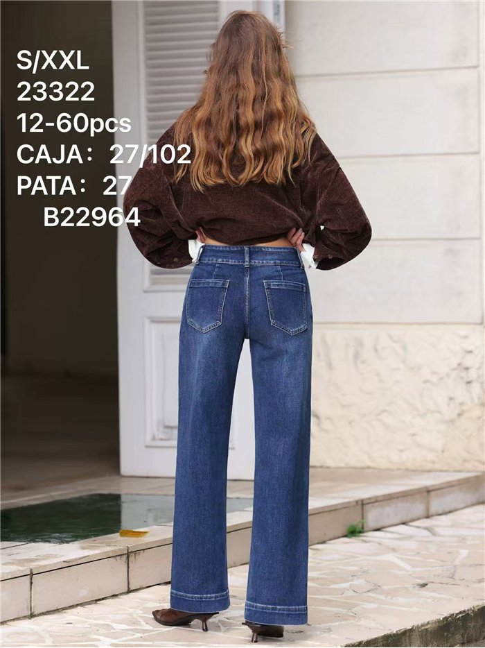 Hochgeschnittene Jeans mit weitem Bein