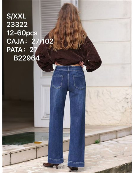 Hochgeschnittene Jeans mit weitem Bein