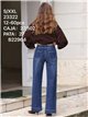 Hochgeschnittene Jeans mit weitem Bein