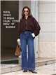 Hochgeschnittene Jeans mit weitem Bein