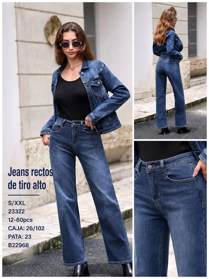 Jeans a vita alta e gamba dritta