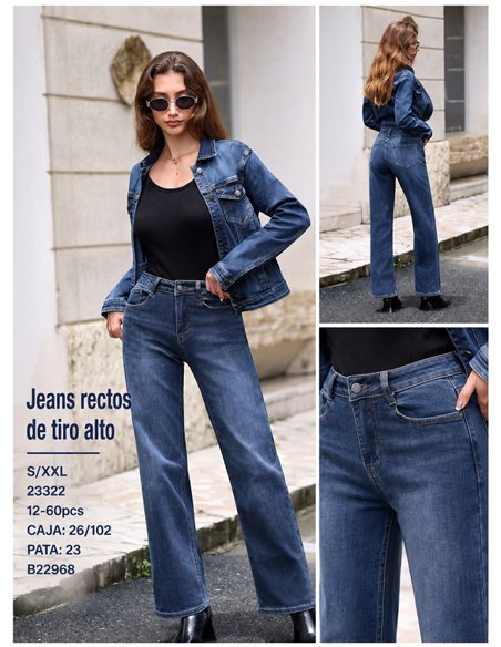Jeans a vita alta e gamba dritta