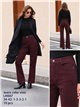 Jeans a gamba larga color bordeaux