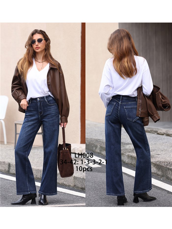 Jeans a gamba larga in denim scuro