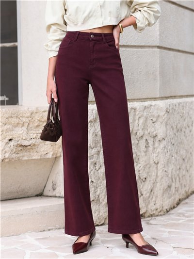 Burgundy wide leg jeans