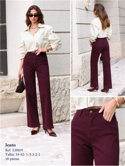 Burgundy wide leg jeans 2