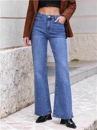 Light-wash flare jeans