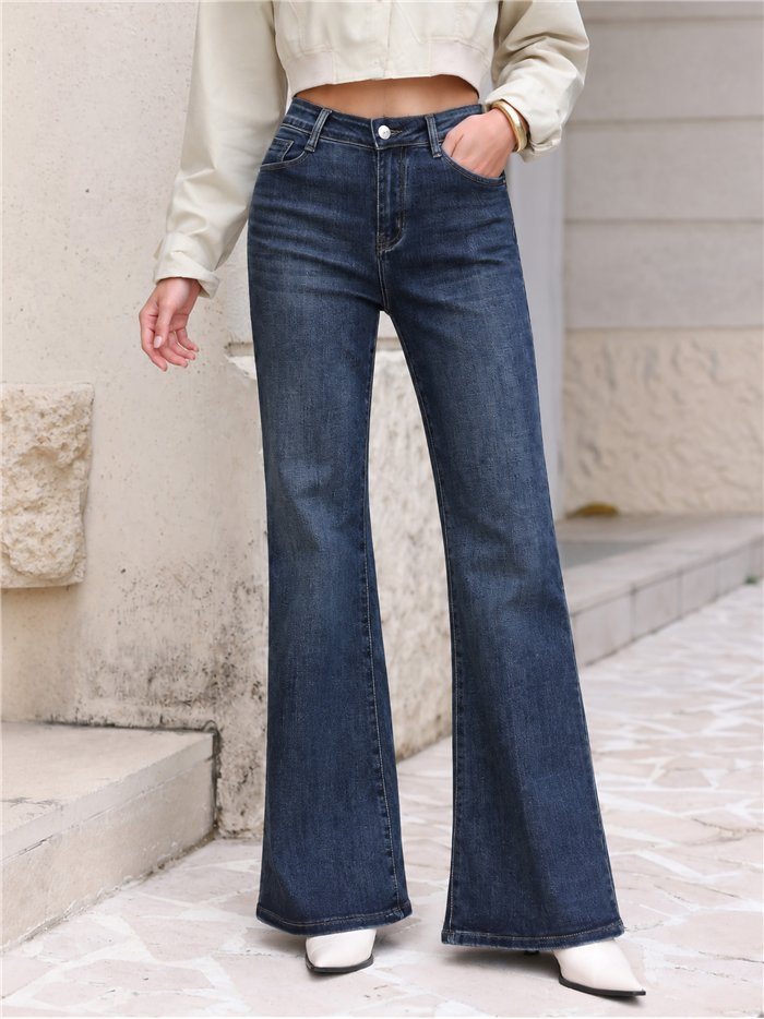Jeans a zampa blu scuro