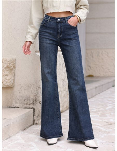 Jeans a zampa blu scuro