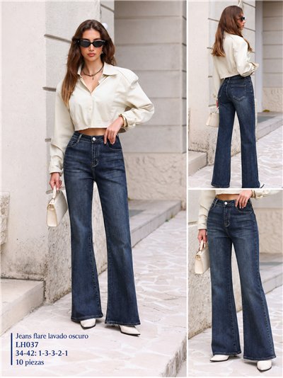 Dark blue flare jeans 2