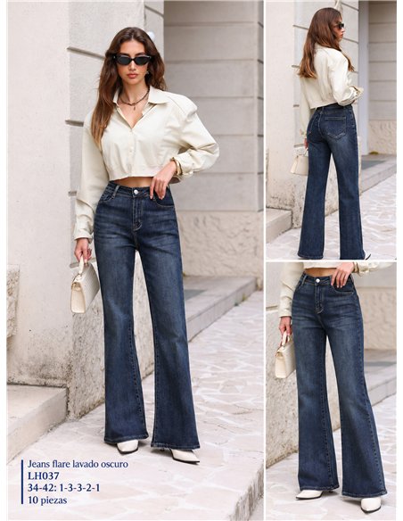 Jeans a zampa blu scuro