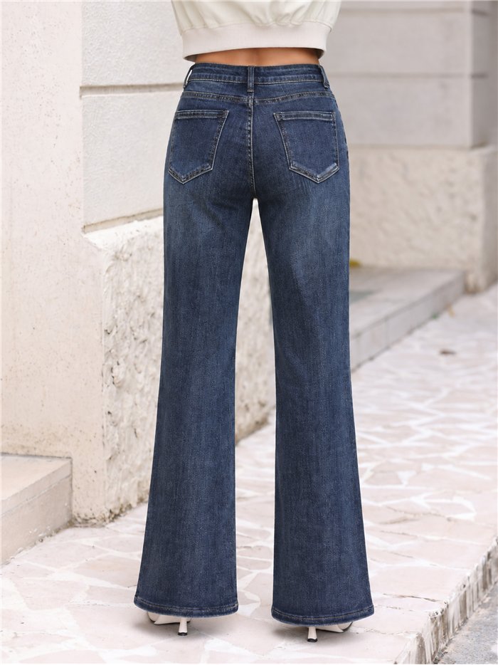 Jeans a zampa blu scuro