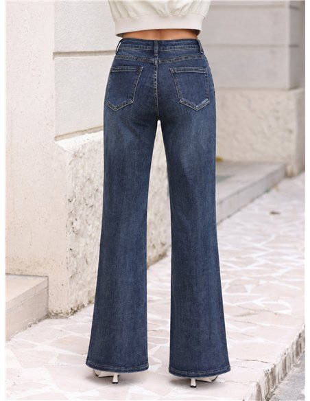 Jeans a zampa blu scuro