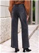 Jeans grigi a gamba larga con orlo sfrangiato