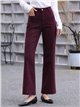 Jeans a gamba larga color vino con tasche anteriori