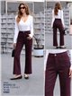 Jeans a gamba larga color vino con tasche anteriori
