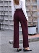 Jeans a gamba larga color vino con tasche anteriori