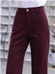 Jeans a gamba larga color vino con tasche anteriori