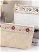 Boho embroidered raffia pouch