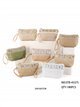 Metallic embroidered raffia pouch