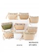 Raffia pouch with embroidered trim
