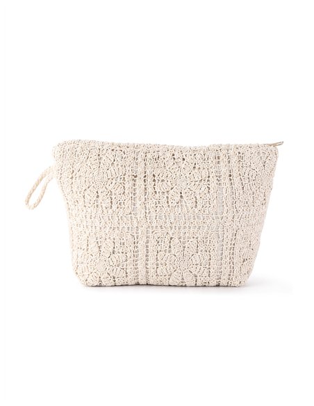 Openwork crochet pouch