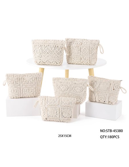 Openwork crochet pouch