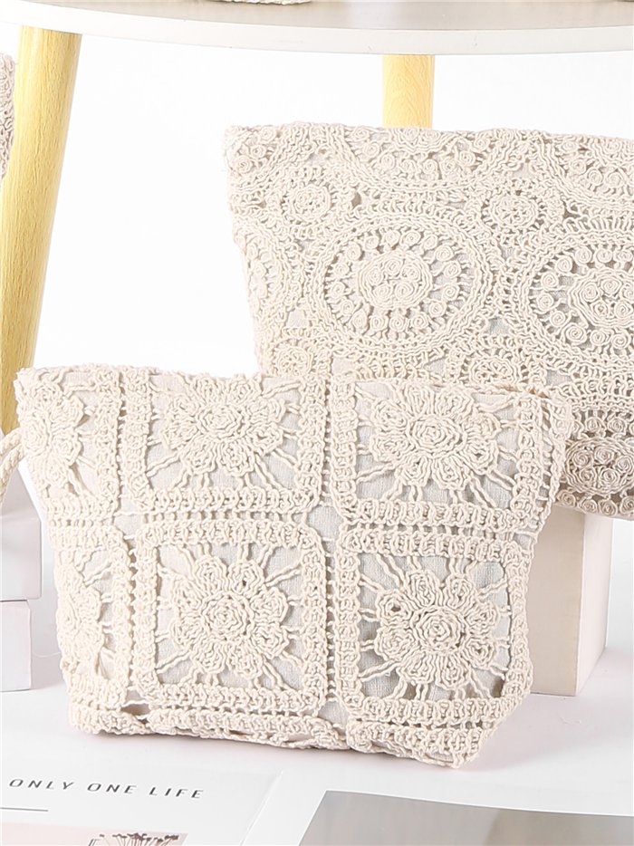 Openwork crochet pouch
