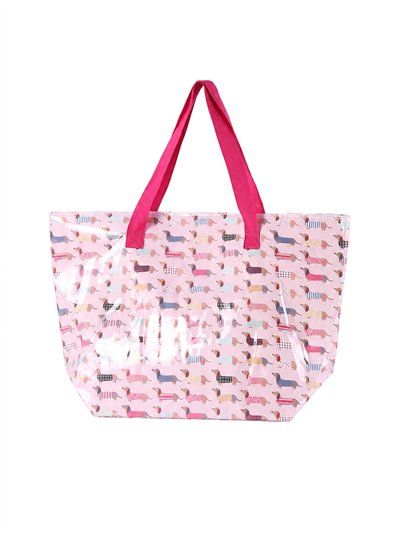 Dachshund print waterproof beach tote