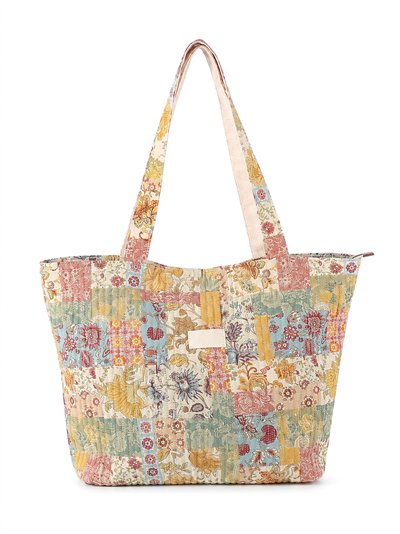 Quilted patchwork shopper tote