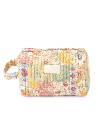 Quilted patchwork cosmetic pouch