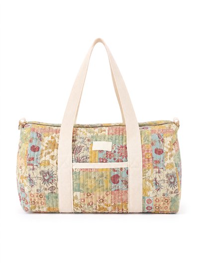 Floral patchwork quilted travel bag