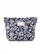 Quilted floral cosmetic pouch