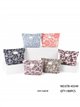 Quilted floral cosmetic pouch