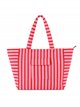 Striped shopper tote with front pocket