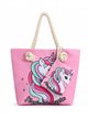 Kids unicorn beach tote with rope handles