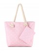 Polka dot mini beach tote with matching pouch